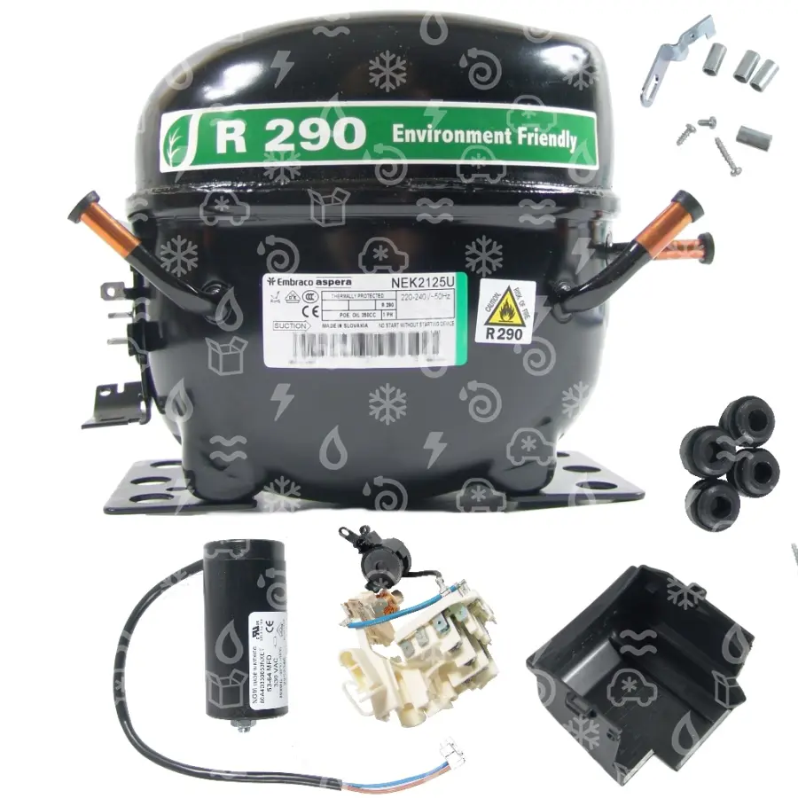 kompresor EMBRACO NEK2125U, LBP -  R290, 220 - 240V, 50 Hz
